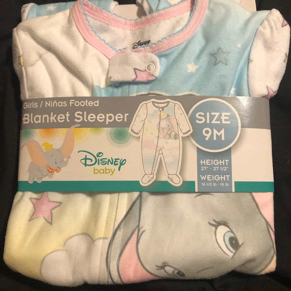 Dumbo Baby Girl Microfleece Blanket Sleeper Pajama